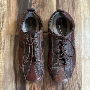Vintage Merona Dark Brown Leather Sneakers Size 7.5